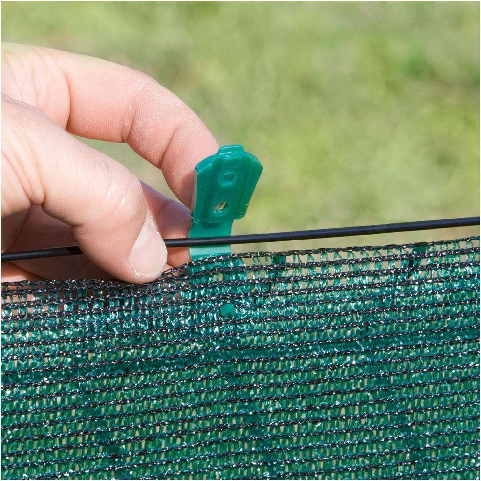 Nortène - Clips de fixation pour brise-vue NORTENE Fixatex gris - Lot de 20