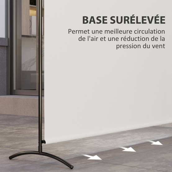 Paravent extérieur acier et polyester beige 180 x 50 x 180 cm - PANGIVO - Image 8