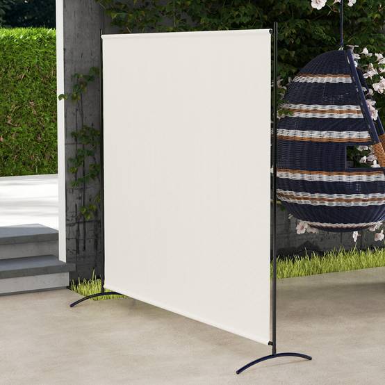 Paravent extérieur acier et polyester beige 180 x 50 x 180 cm - PANGIVO - Image 4