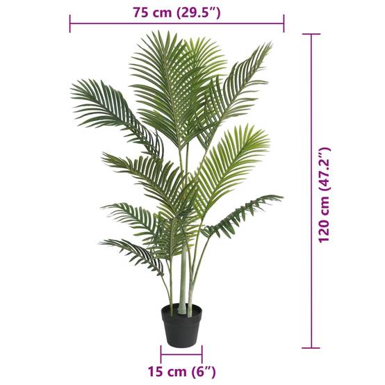 Palmier artificiel polypropylène vert 75 x 75 x 120 cm, poids:3.38kg - PANGIVO - Image 5
