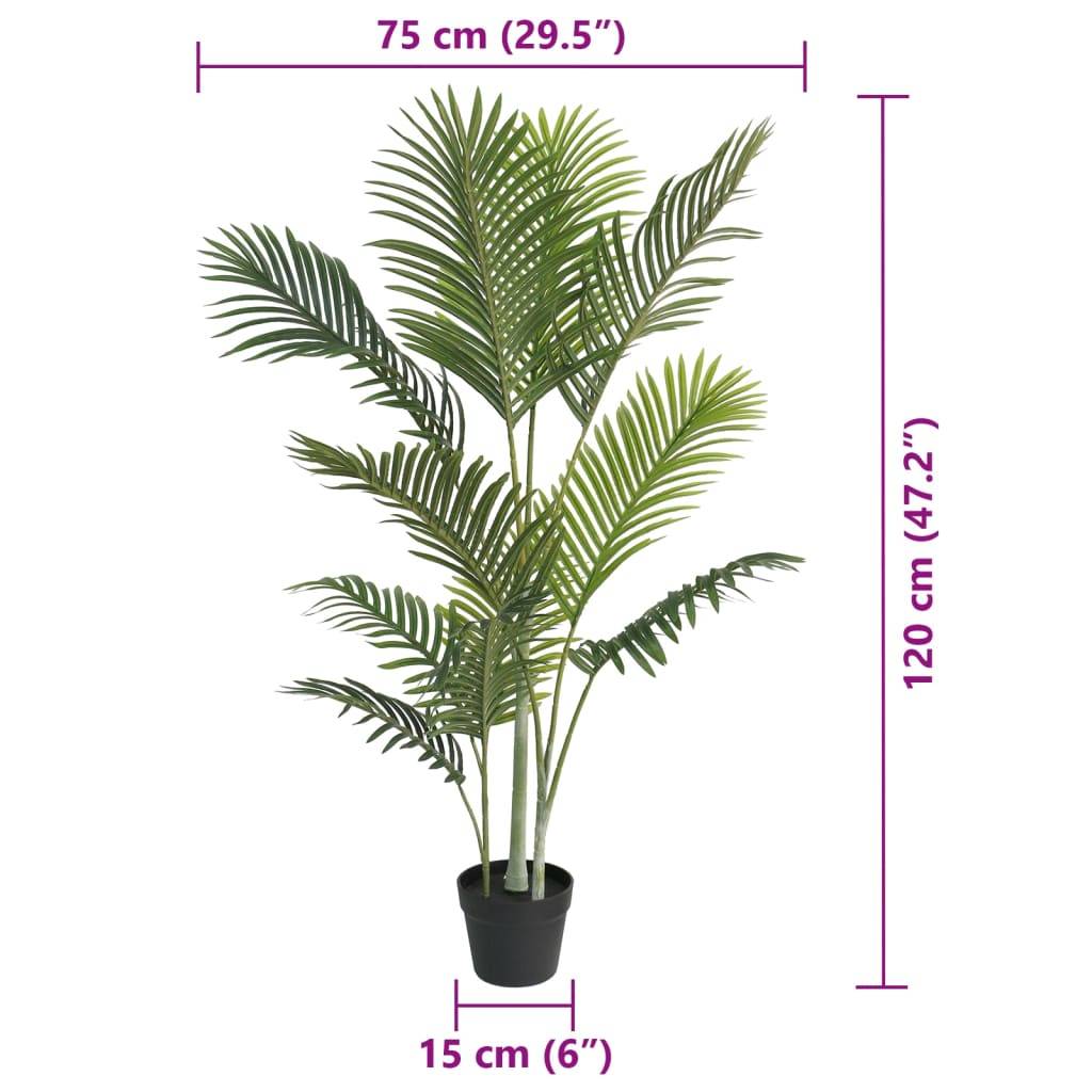Palmier artificiel polypropylène vert 75 x 75 x 120 cm, poids:3.38kg - PANGIVO - Image 5