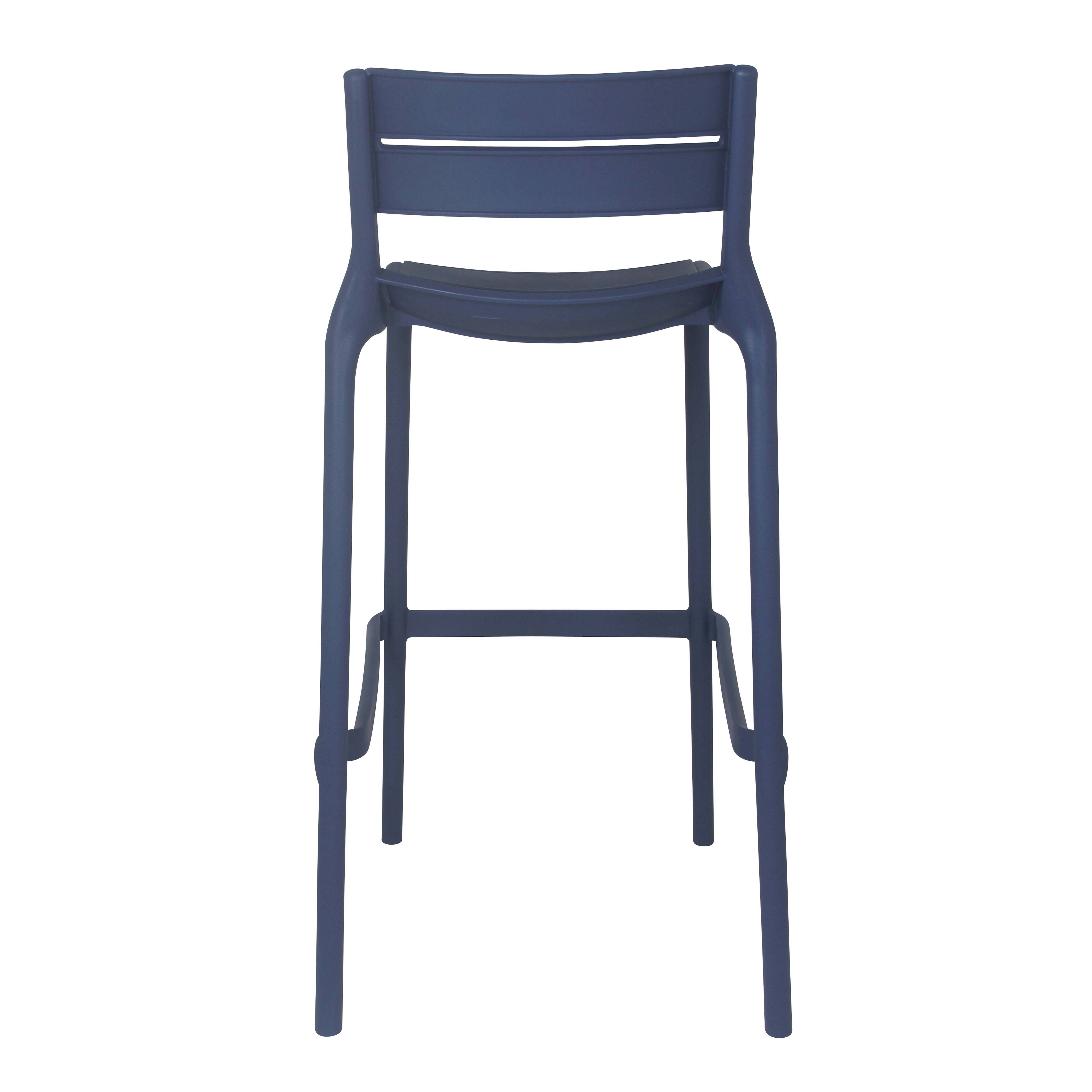 Oviala - Chaise haute bleu pacific de terrasse en plastique - Oviala - Image 3