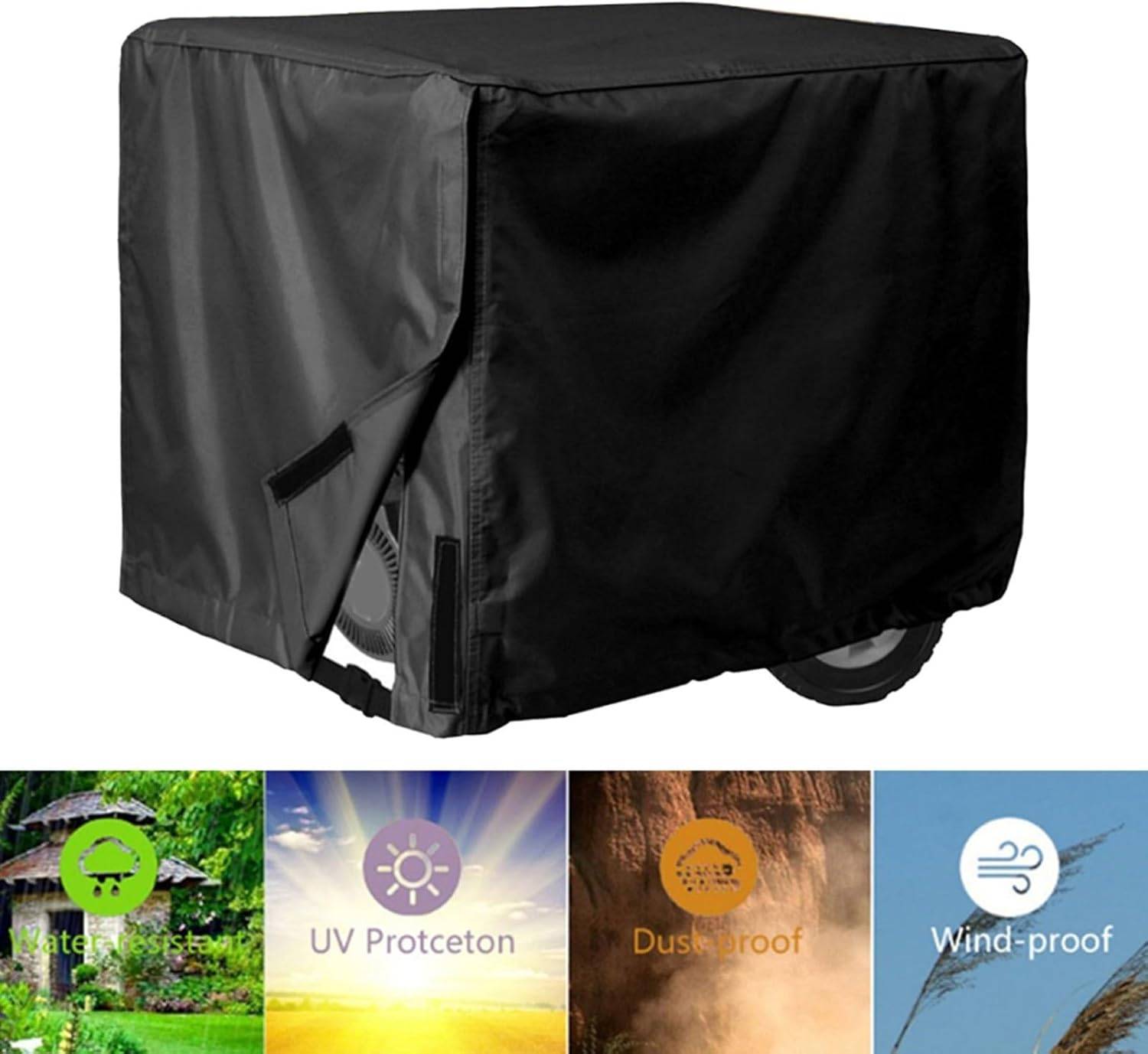 Housse de protection en tissu Oxford noir, générateur imperméable et anti-poussière, convient à la plupart des générateurs, taille 65 x 51 x 51 cm- - Image 4