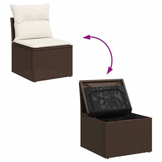 ComfortXL - Salon de jardin 8 places résine tressée avec pouf rangement et table ajustable marron – ComfortXL Outdoor Living - Image 8