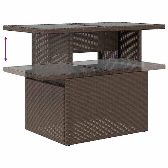 ComfortXL - Salon de jardin 8 places résine tressée avec pouf rangement et table ajustable marron – ComfortXL Outdoor Living - Image 10