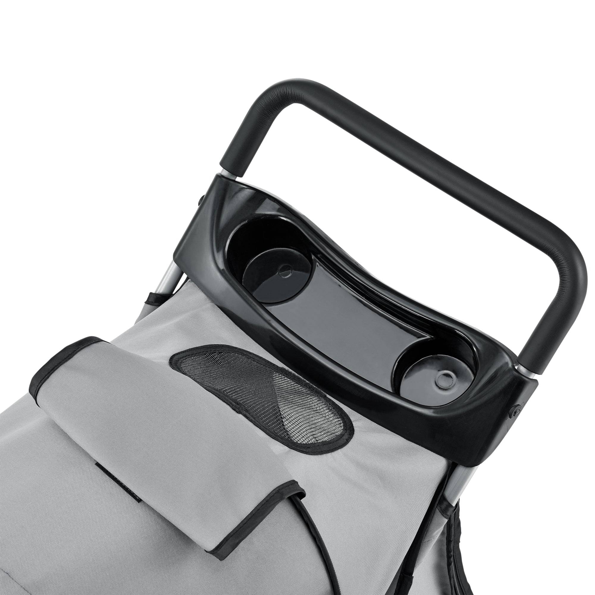Poussette pour chien pet stroller poussette buggy pour chien protège-pluie à pousser roadster comprenant sac à courses gris - Image 4