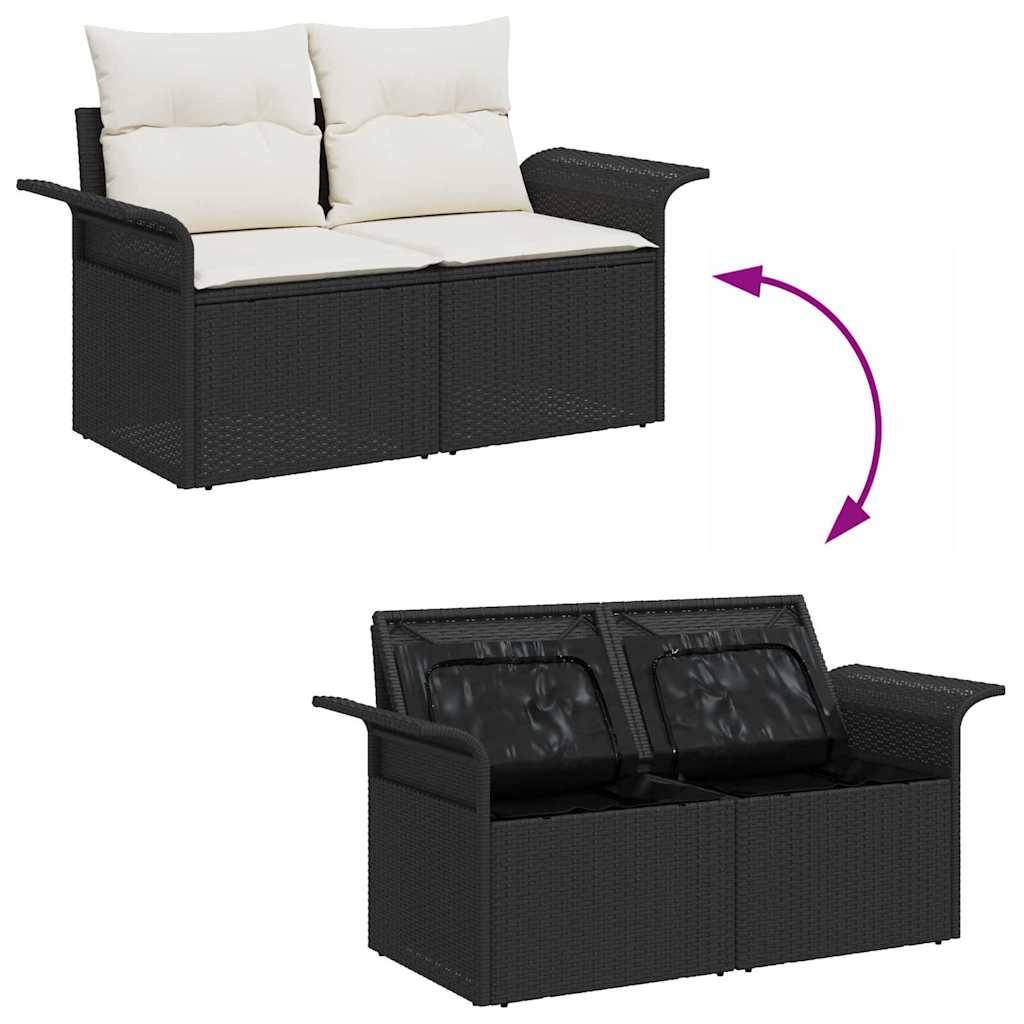 ComfortXL - Salon de jardin 8 places Poly rotin Modulaire avec Rangement et Table Verre pour Terrasse Noir – ComfortXL Outdoor Living - Image 4