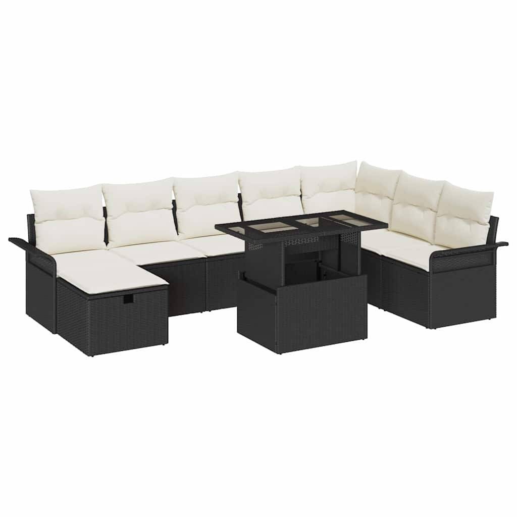 ComfortXL - Salon de jardin 8 places Poly rotin Modulaire avec Rangement et Table Verre pour Terrasse Noir – ComfortXL Outdoor Living - Image 2
