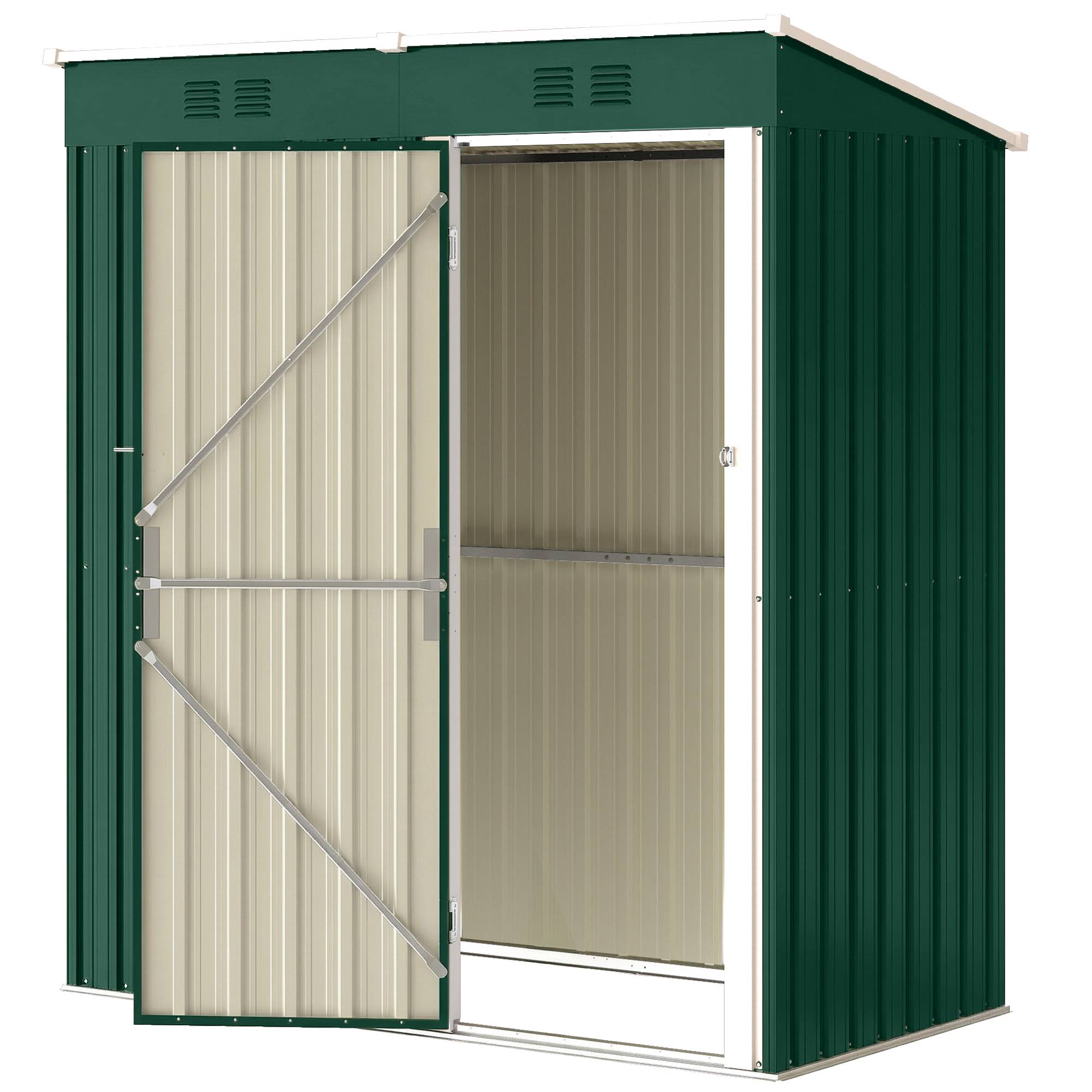 ComfortXL - Abri de jardin acier galvanisé 163 x 90 x 179 cm vert 1,37 m² porte verrouillable - ComfortXL Outdoor Living - Image 2