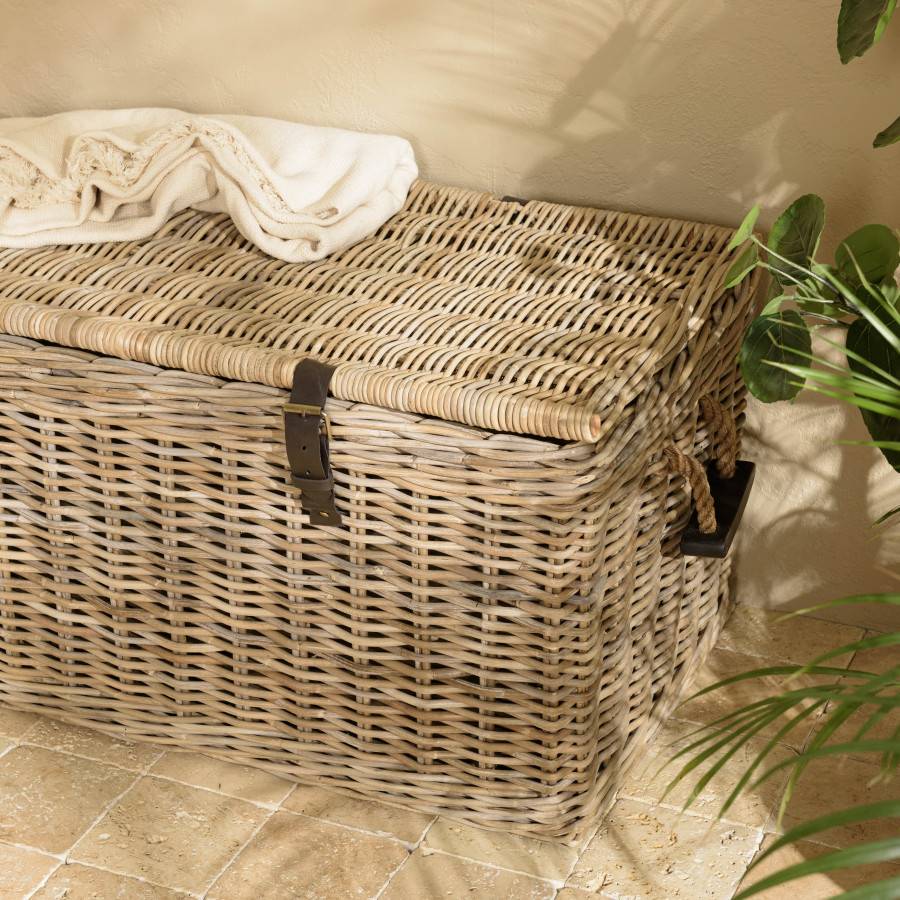 Macabane - KALLY - Coffre de rangement en kubu naturel 100cm - Image 3