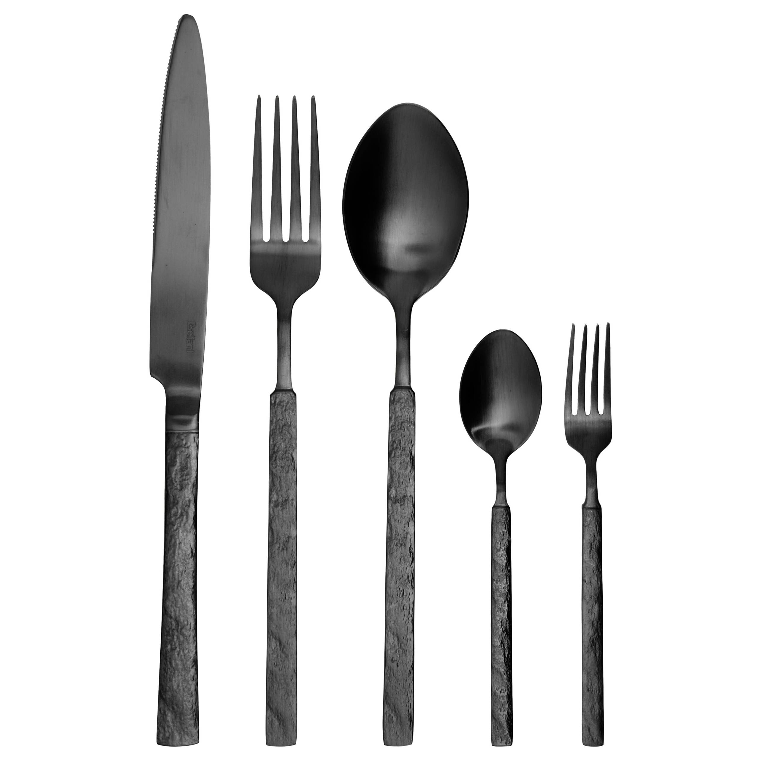 Beliani - Ensemble de couverts Acier inox Noir BIGOLI - 4x24x3- Beliani - Image 2