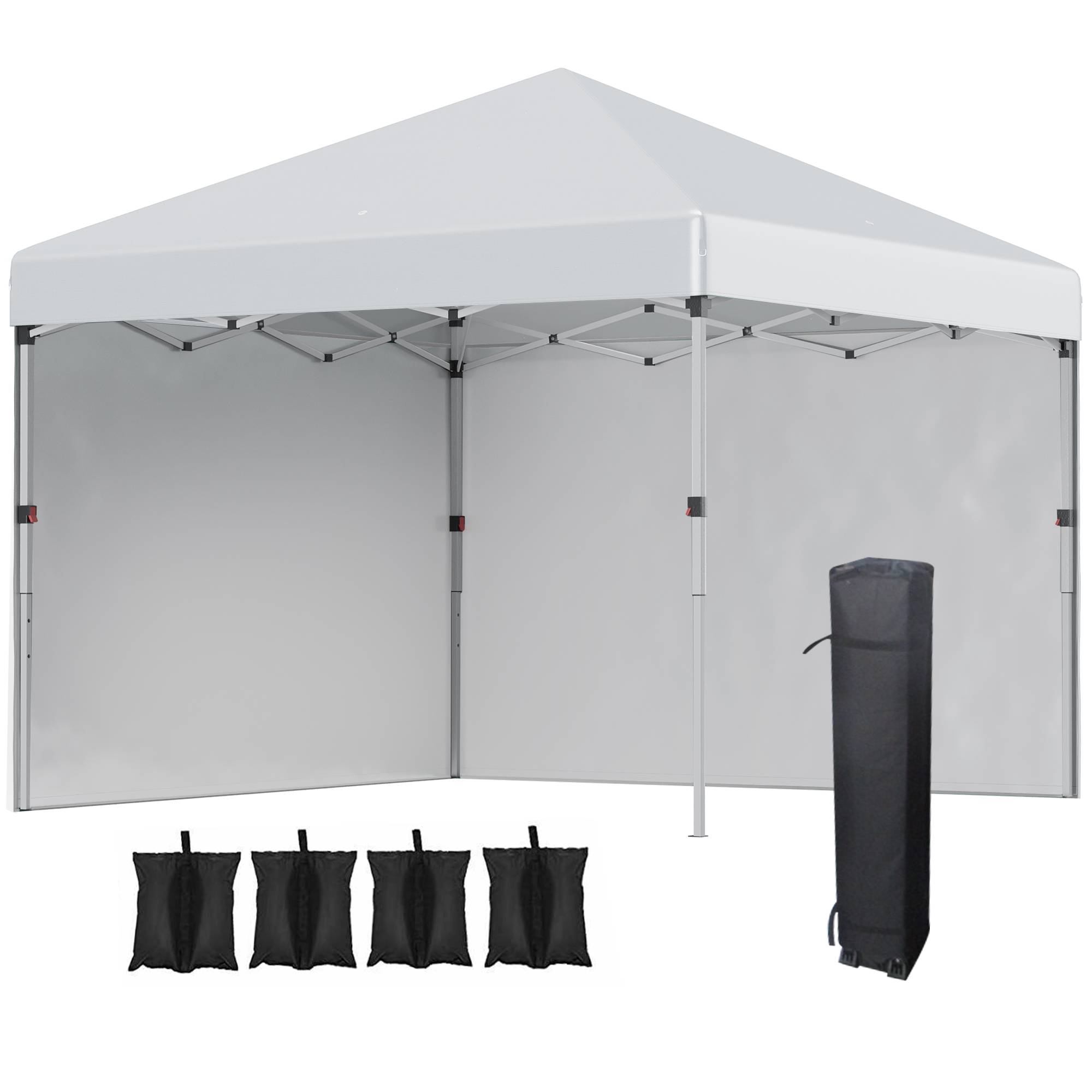 Tonnelle Pliante Acier Jardin Pop-Up Réglable 3x3m Gris Clair - ComfortXL Outdoor Living - Image 2