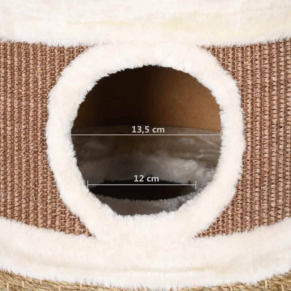 Tonneau à gratter pour chats herbiers marins marron 36 x 36 x 60 cm - PANGIVO - Image 8