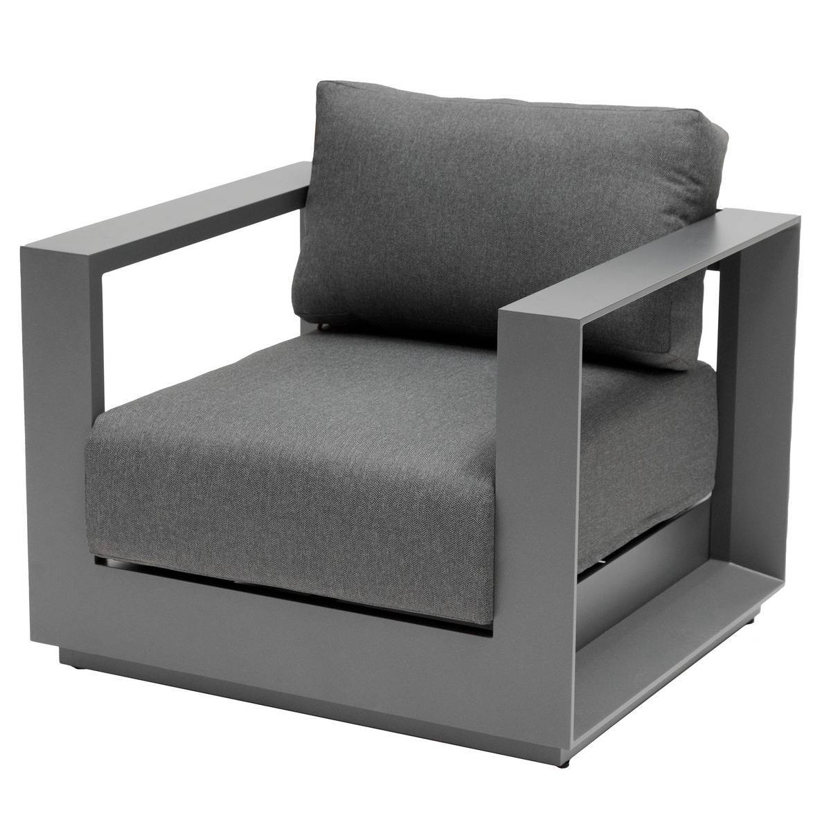 Hesperide - Fauteuil de salon de jardin "Allure" graphite & gris zebrano en aluminium traité époxy Hespéride - Image 1