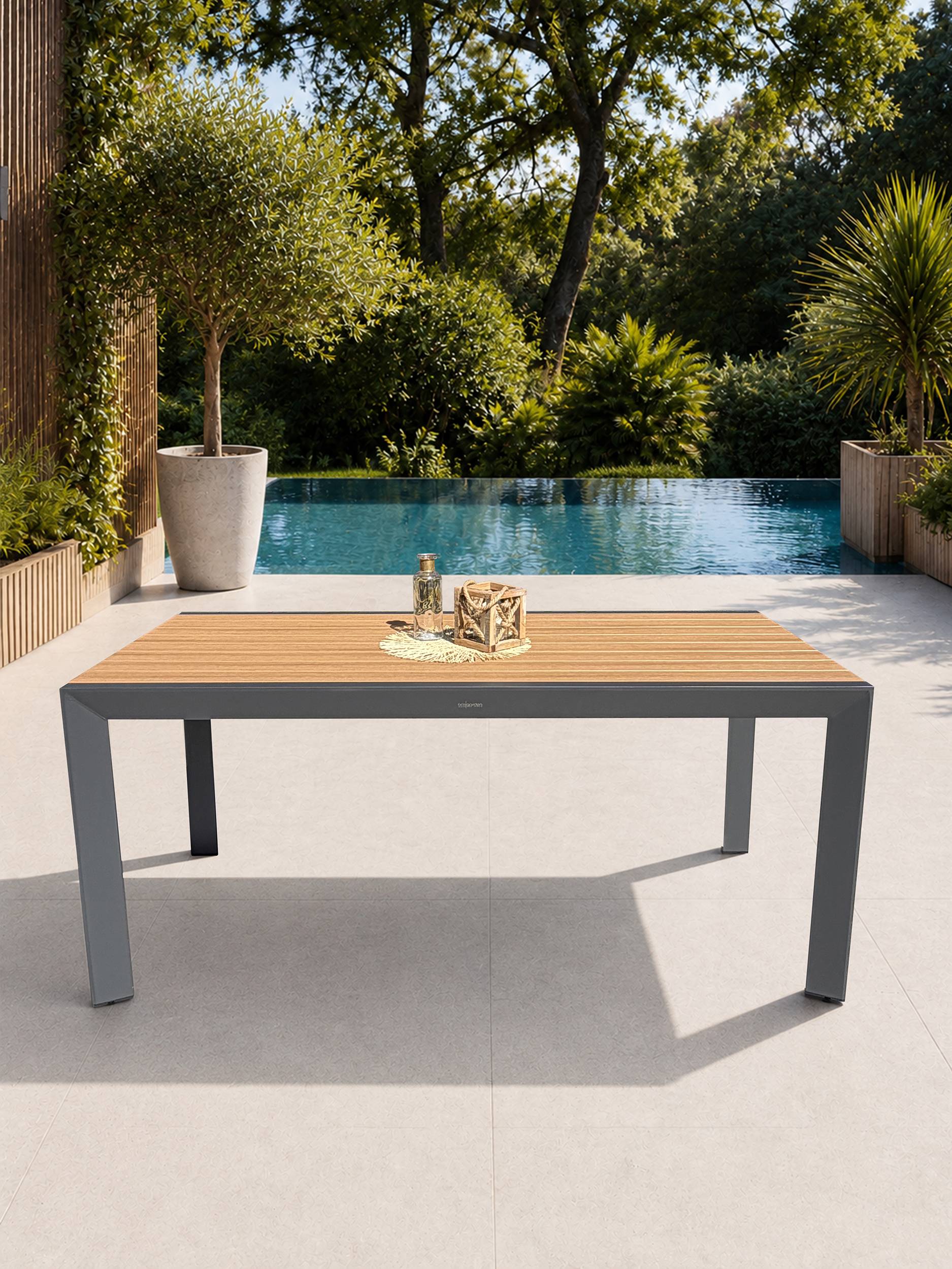 Dcb Garden - Ensemble repas de jardin 4 à 6 places en alu - Gris anthracite - TONGA - Image 9