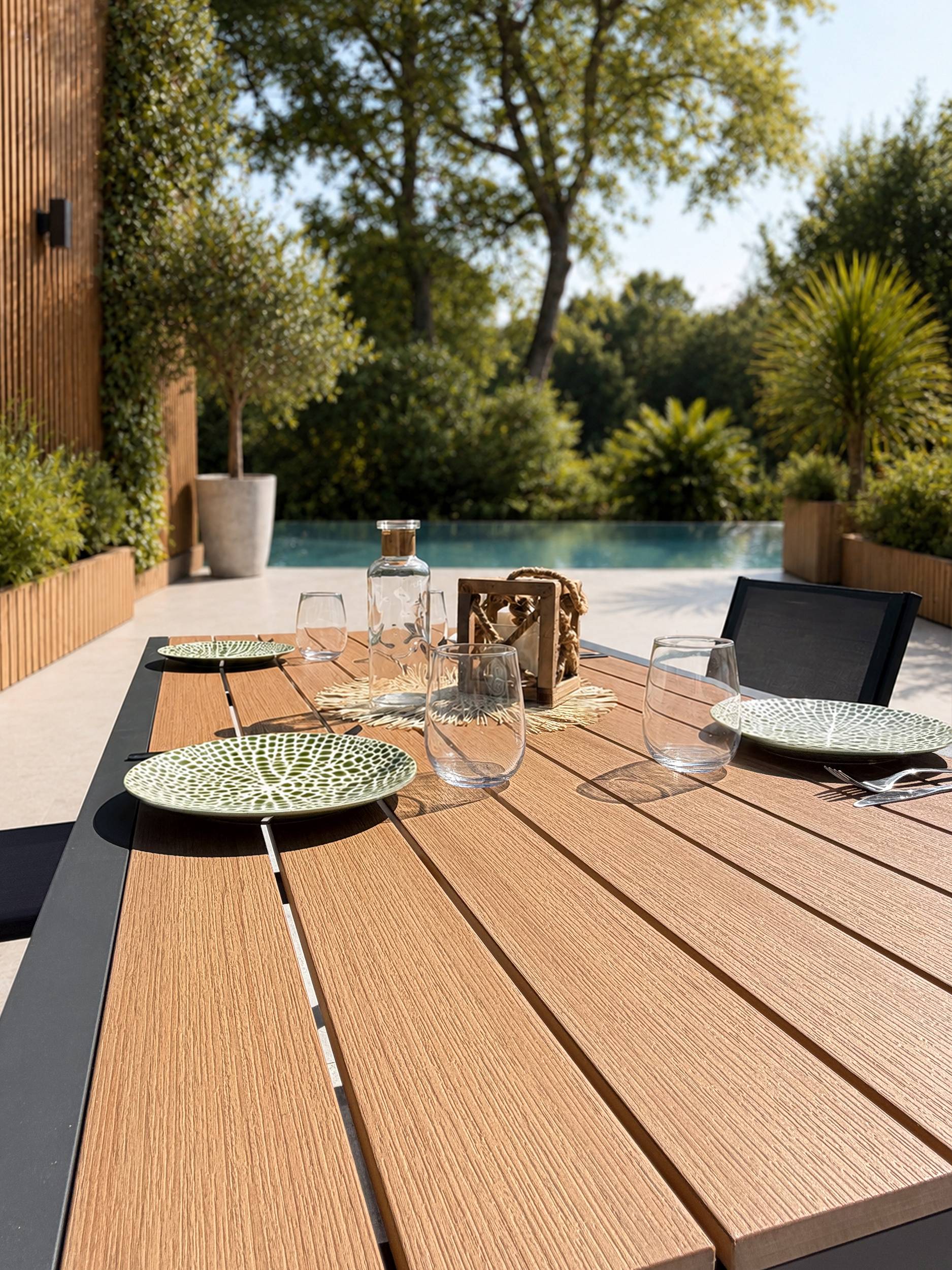 Dcb Garden - Ensemble repas de jardin 4 à 6 places en alu - Gris anthracite - TONGA - Image 8