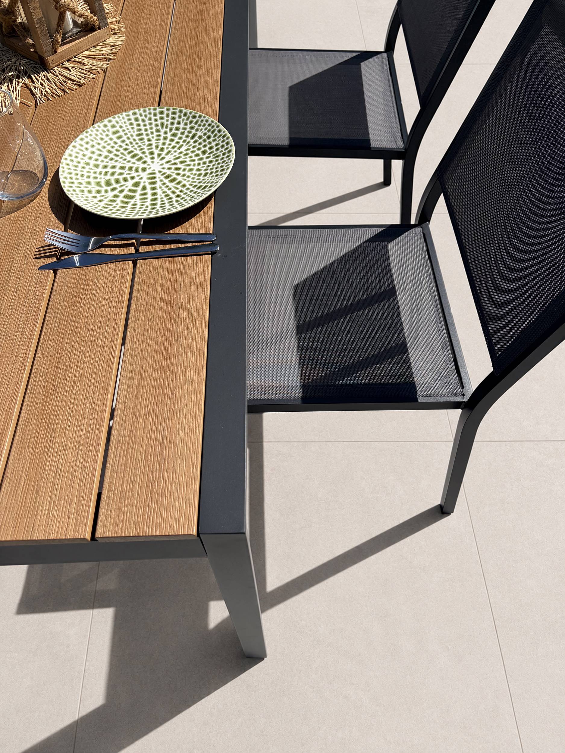 Dcb Garden - Ensemble repas de jardin 4 à 6 places en alu - Gris anthracite - TONGA - Image 7