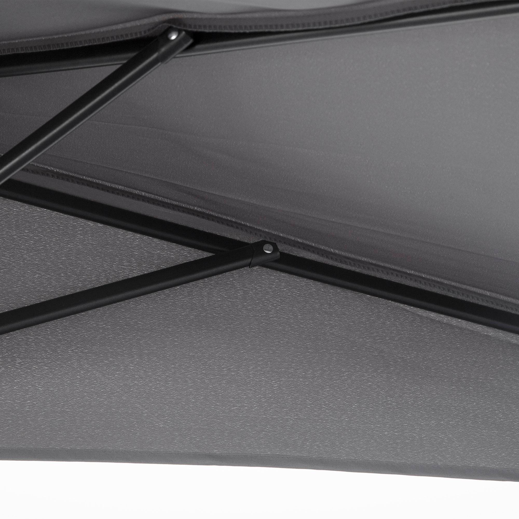 Demi-parasol mural métal pour balcon et terrasse protection UV anti-pluie 293cm gris - ComfortXL Outdoor Living - Image 8