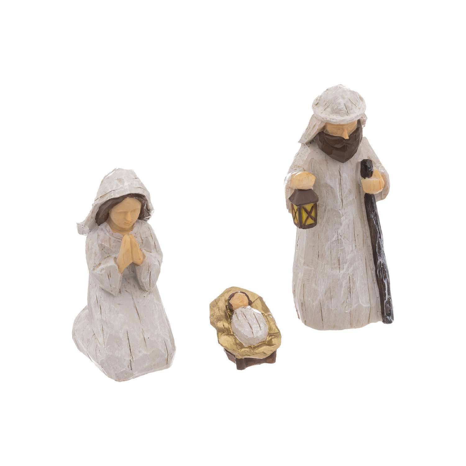 Atmosphera - Crèche de Noël en bois - 3 santons - Atmosphera - Image 2