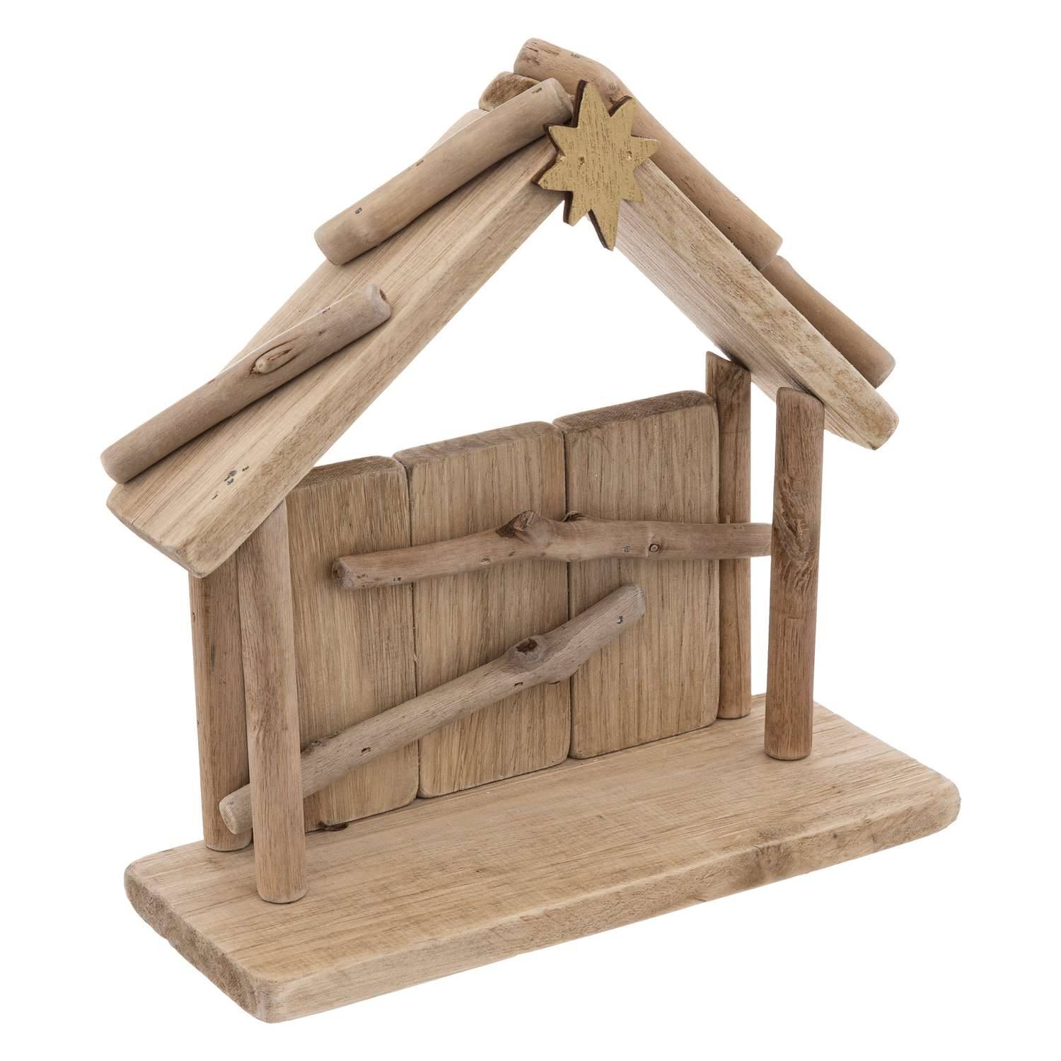 Atmosphera - Crèche de Noël en bois - 3 santons - Atmosphera - Image 3