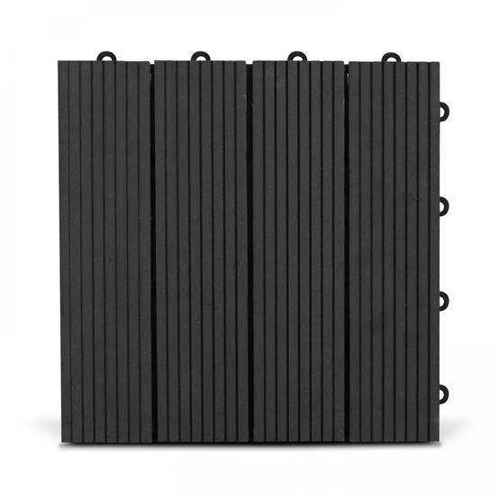 Oviala - Lot de 48 dalles clipsables en bois composite gris Batam - Oviala - Image 2