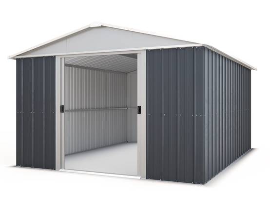 Yardmaster - Abri de jardin métal anthracite Yardmaster 11,03 m² + kit d'ancrage - Image 3
