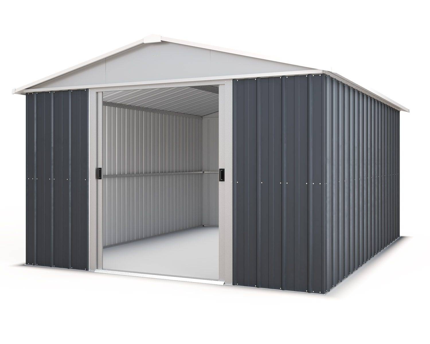 Yardmaster - Abri de jardin métal anthracite Yardmaster 11,03 m² + kit d'ancrage - Image 3