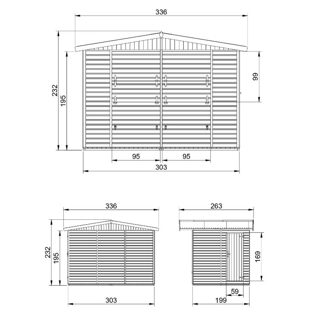 Timbela - Maison de jardin en bois H232x336x263 cm / 6m² - Étal de marché en bois avec comptoir - Bar jardin - 17 mm d’épaisseur - Timbela M150 - Image 6