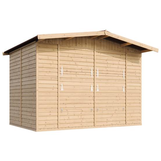 Timbela - Maison de jardin en bois H232x336x263 cm / 6m² - Étal de marché en bois avec comptoir - Bar jardin - 17 mm d’épaisseur - Timbela M150 - Image 5
