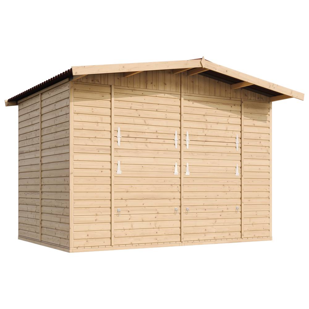 Timbela - Maison de jardin en bois H232x336x263 cm / 6m² - Étal de marché en bois avec comptoir - Bar jardin - 17 mm d’épaisseur - Timbela M150 - Image 5