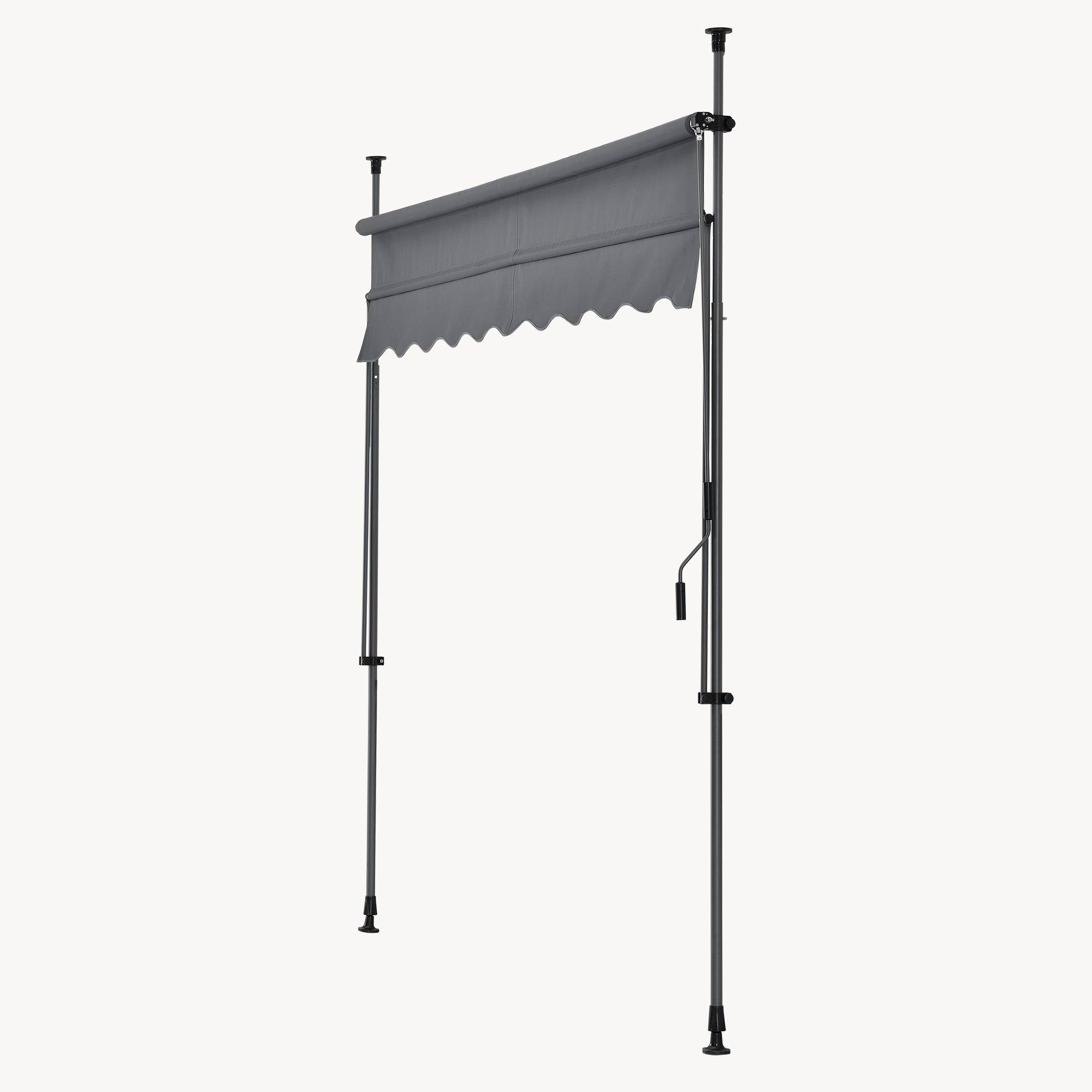 Pro.Tec - Store Banne Téléscopique Acier Polyester 150 x 120 x 220-309 cm Gris Ardoise [pro.tec] - Image 7