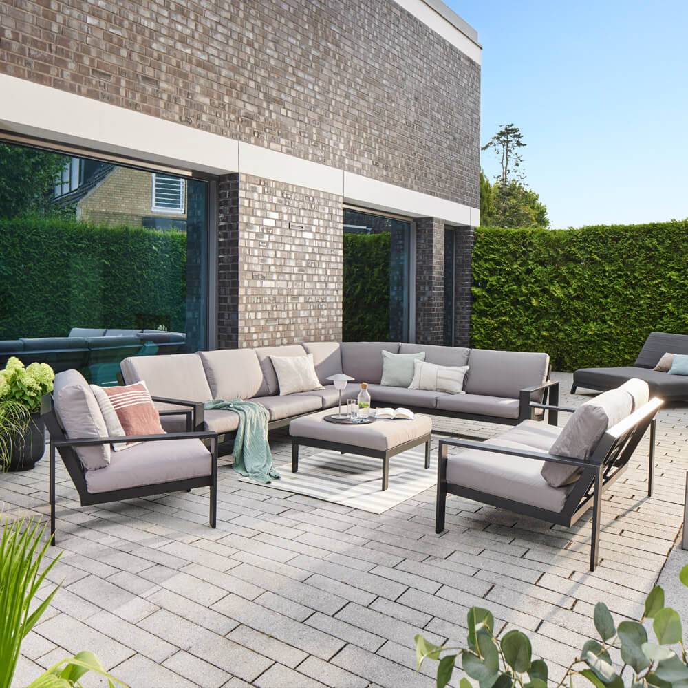 Home Deluxe - Salon de jardin aluminium HOME DELUXE RIO XXL - anthracite - Image 2