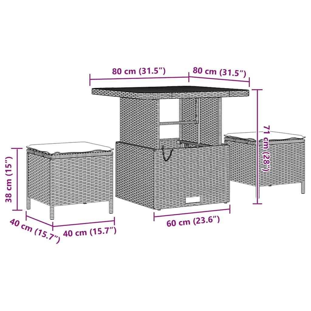ComfortXL - Petit Salon de Jardin 8 Pcs Polyrotin & Acacia 7 Places Table Carrée Compact pour Balcons et Terrasses Gris – ComfortXL Outdoor Living - Image 7
