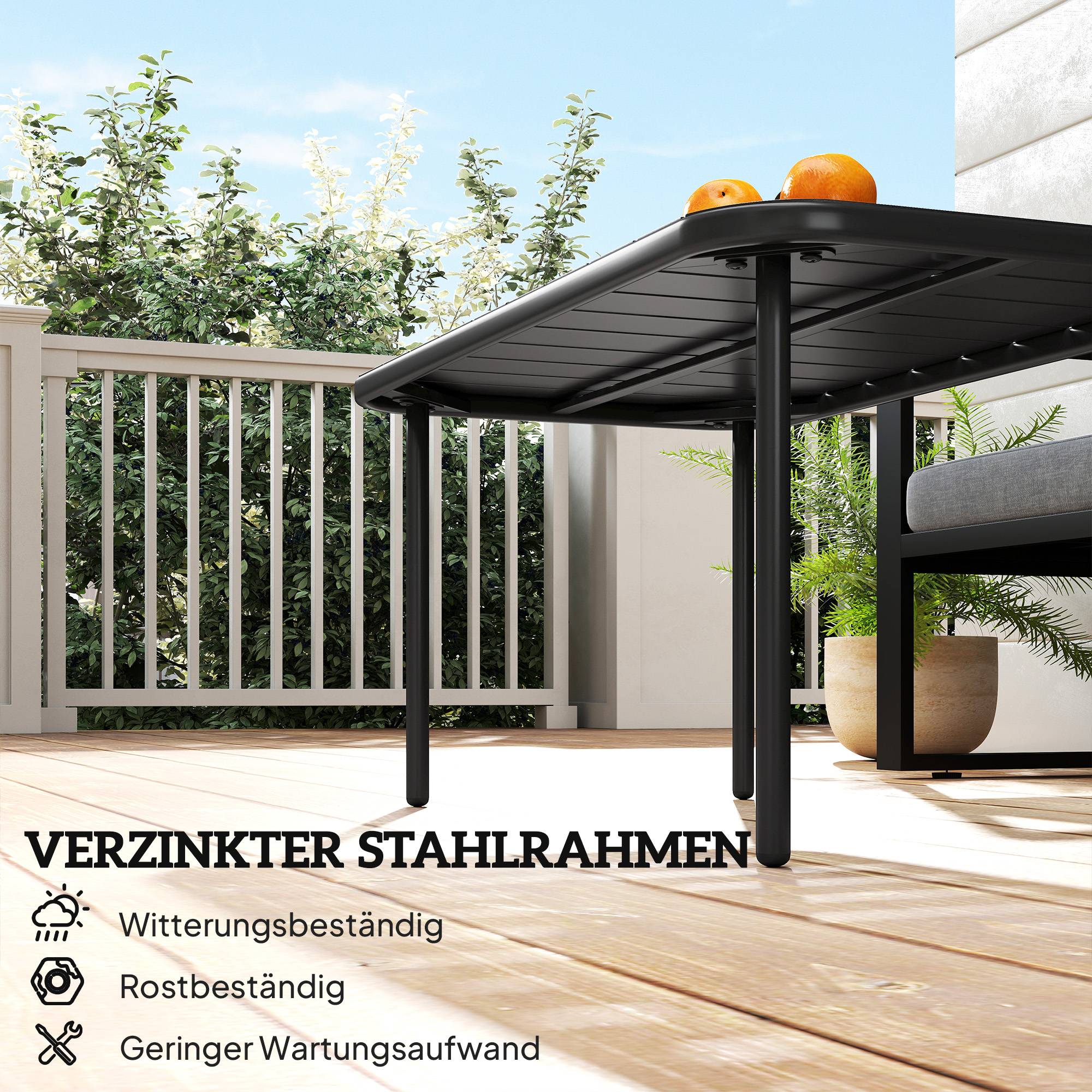 PANGIVO - Table basse de jardin acier noir 90 x 50 x 43 cm - PANGIVO - Image 6