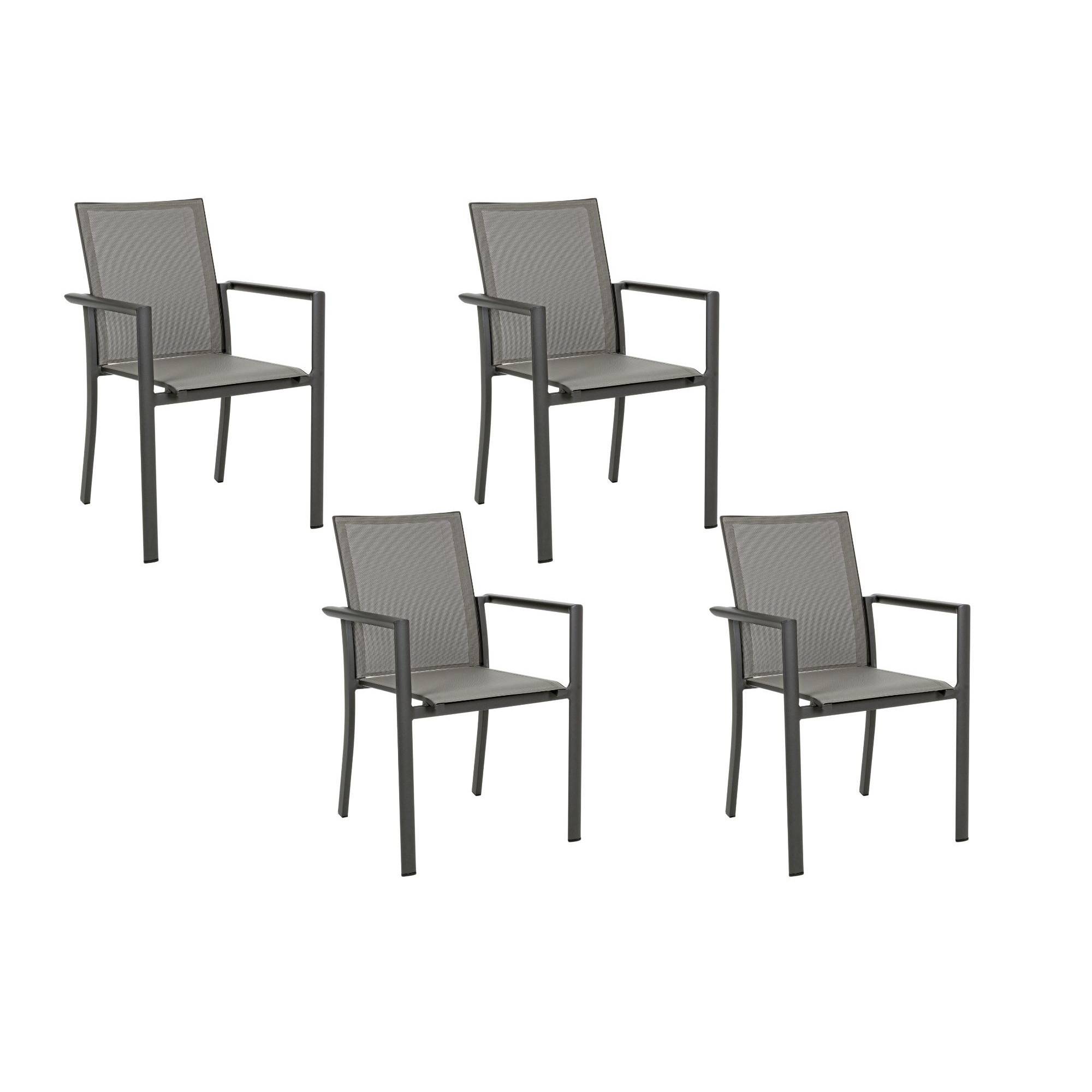 Autre - Chaises de jardin colorées en aluminium (lot de 4) - CASSIS - Image 1