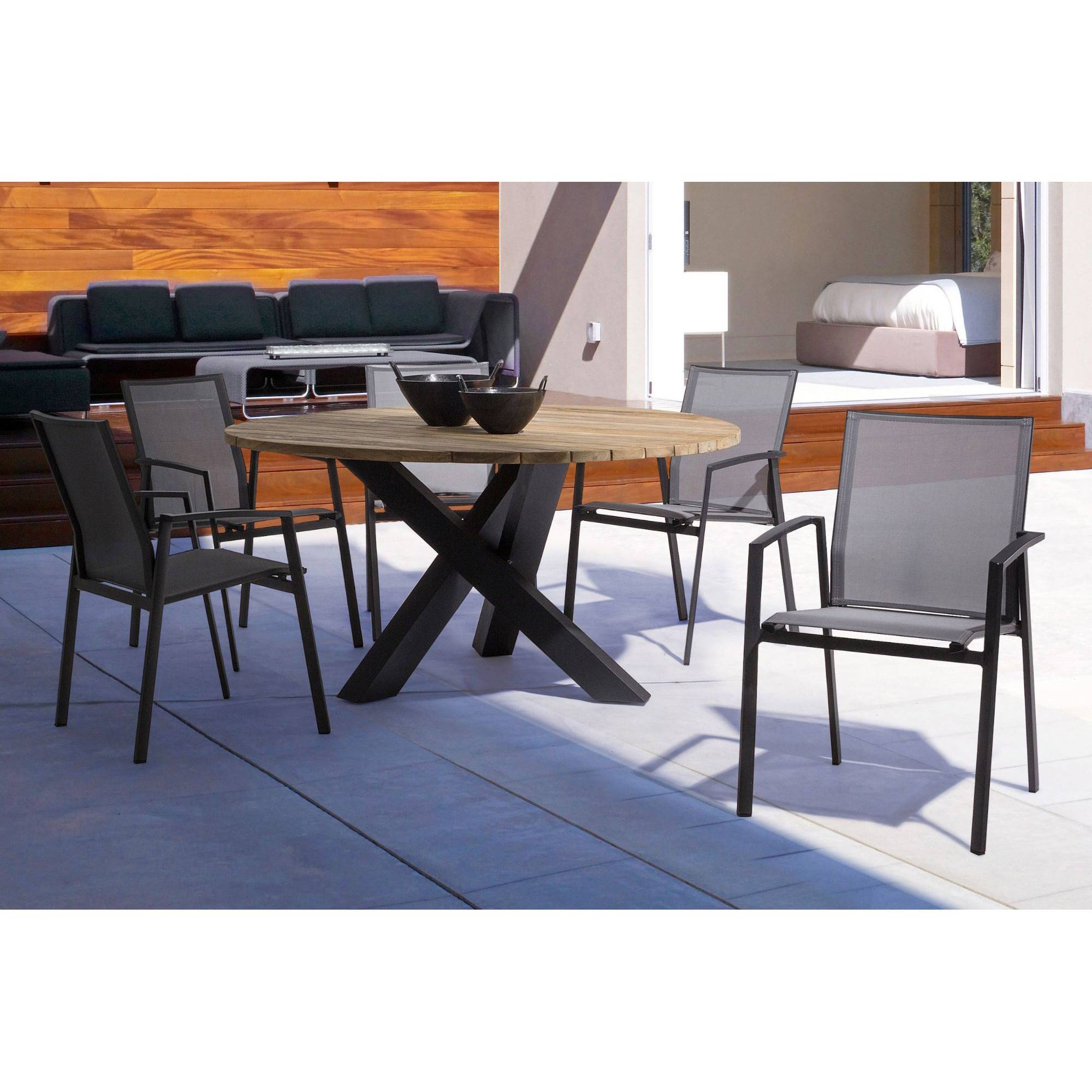 Autre - Chaises de jardin colorées en aluminium (lot de 4) - CASSIS - Image 3