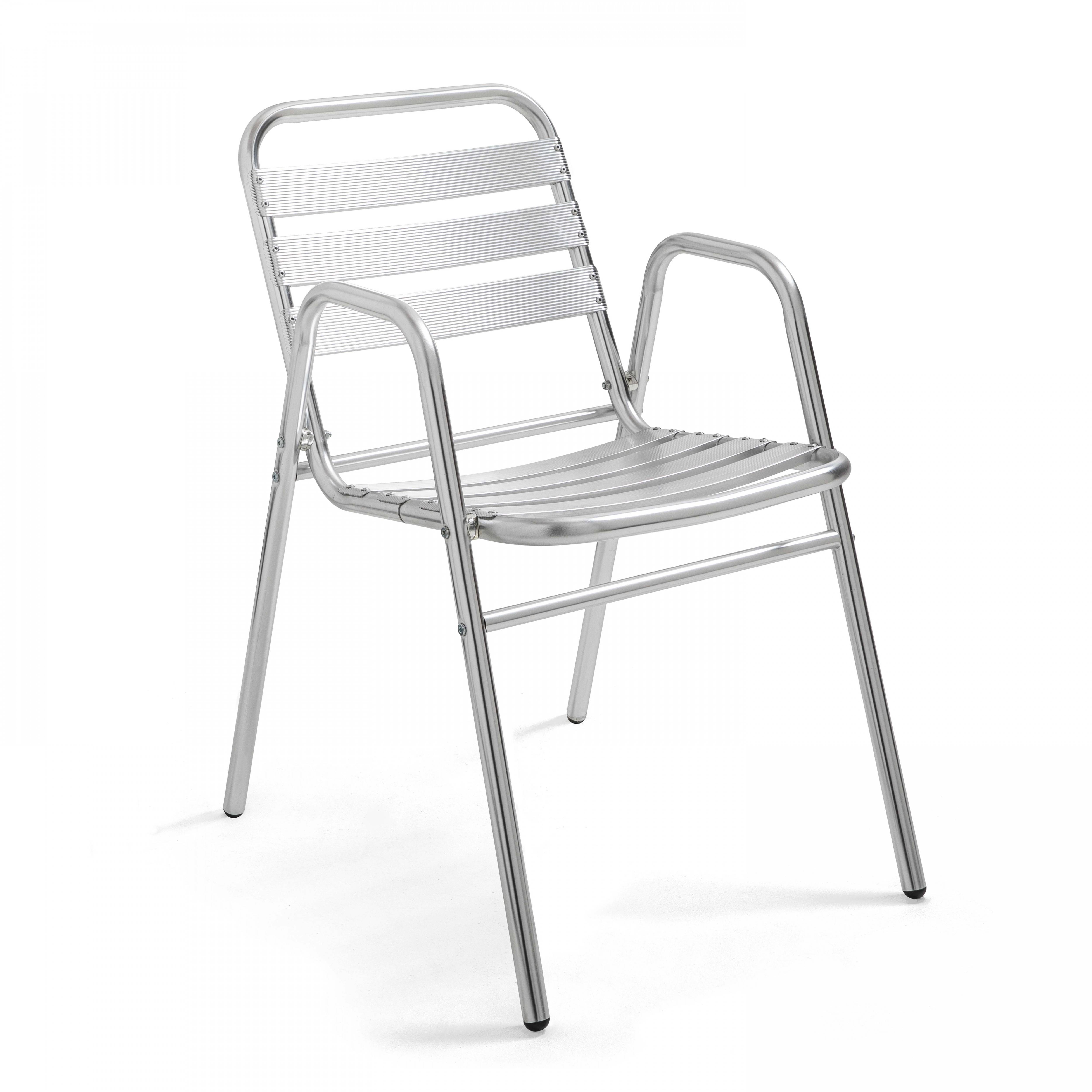Oviala - Ensemble table de jardin bistrot inclinable 2 places aluminium gris Cambridge - Oviala - Image 5