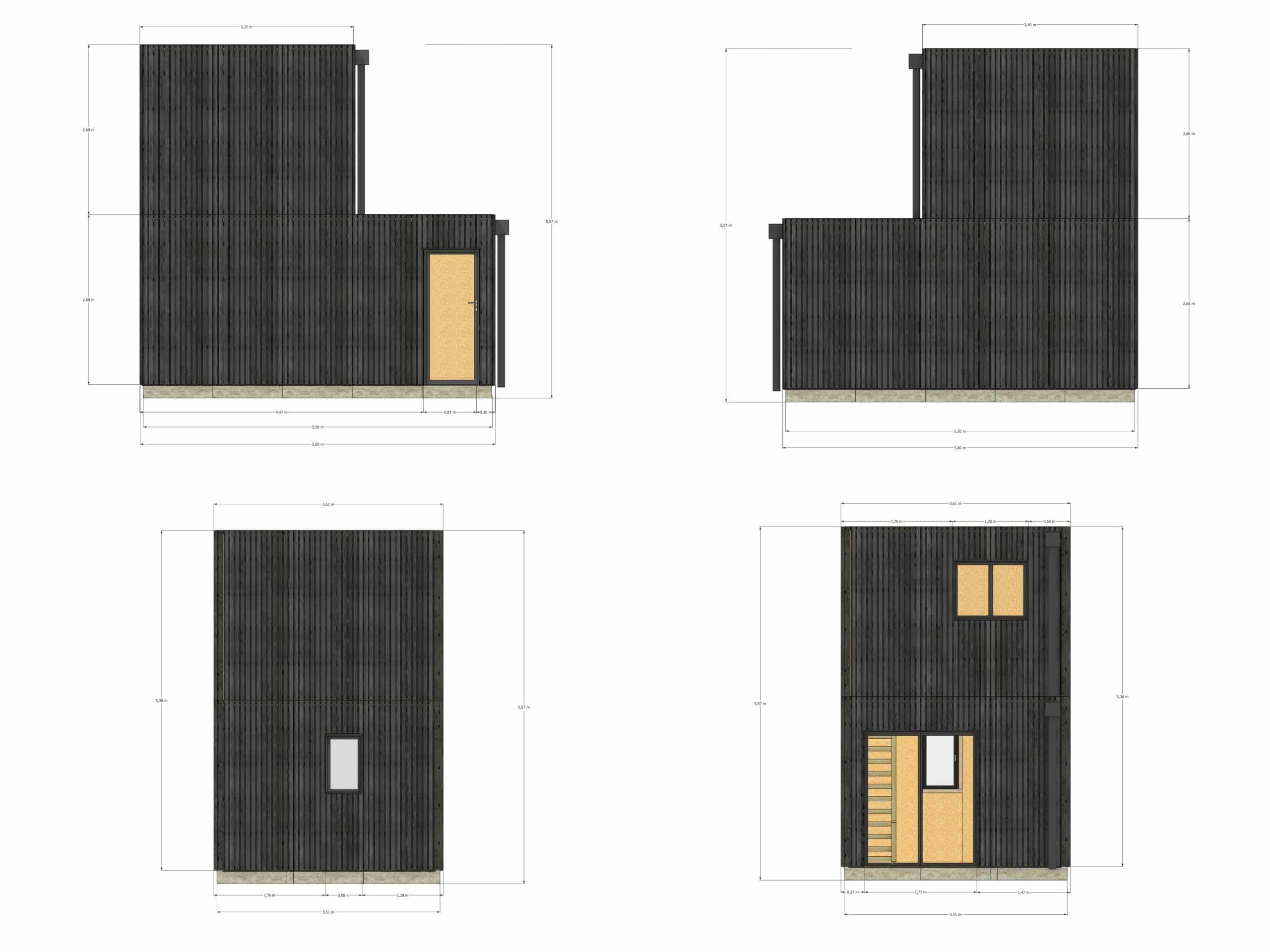 Studio de jardin 4 saisons en bois 5,5 x 3,5 x 2,7 m / isolation RE2020 avec mezzanine et terrasse / menuiseries alu k-line - Image 4