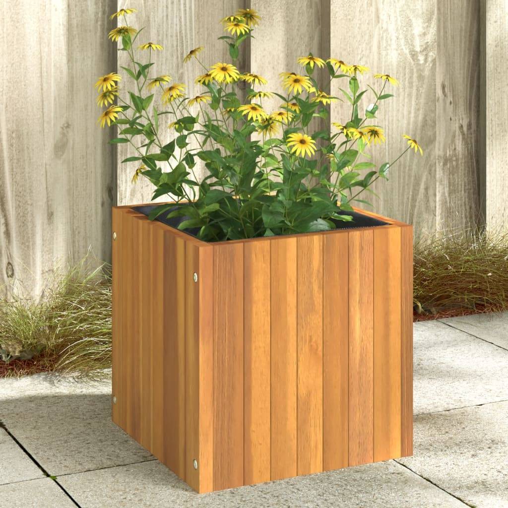 ComfortXL - Pot de fleurs bois acacia massif décoration intérieur extérieur sac plantation 35cm - ComfortXL Outdoor Living - Image 1