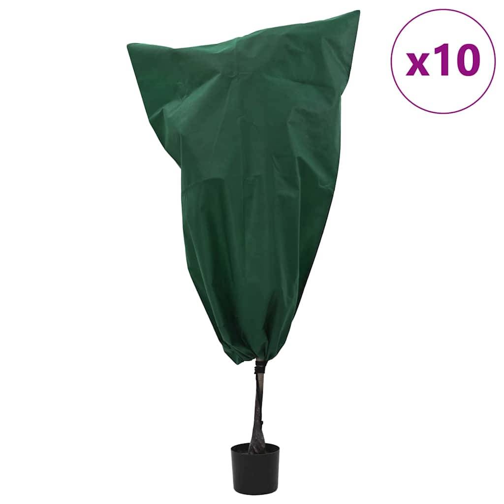 Lot 10 Housses Hivernage Individuelles Polypropylène Cordon Serrage Protection Gel Plantes Vert 0,8x1,2m – ComfortXL Outdoor Living - Image 4