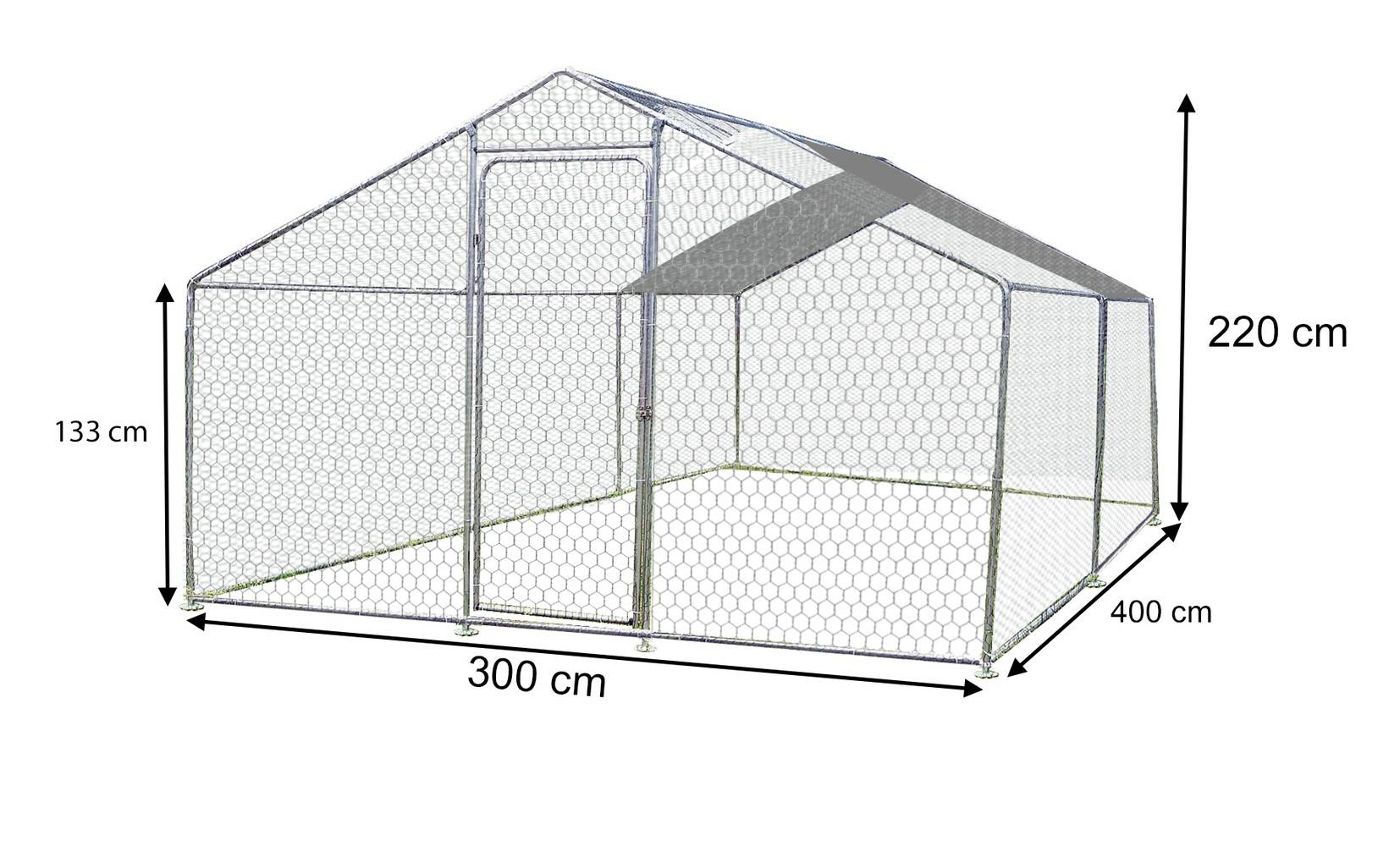 Habrita - Enclos parc grillagé pour animaux 12 m2 - 7-9 poules - avec bâche de toit Habrita - Image 2