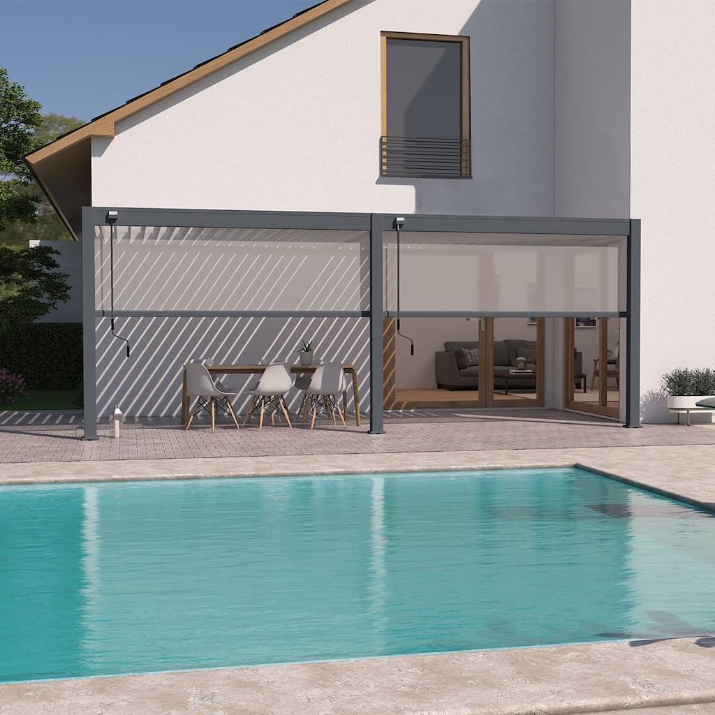 Chalet & Jardin - Pergola bioclimatique - Ombréa - adossée - 3x6M - Anthracite - Version 2 - 300x600x258 cm - Image 4
