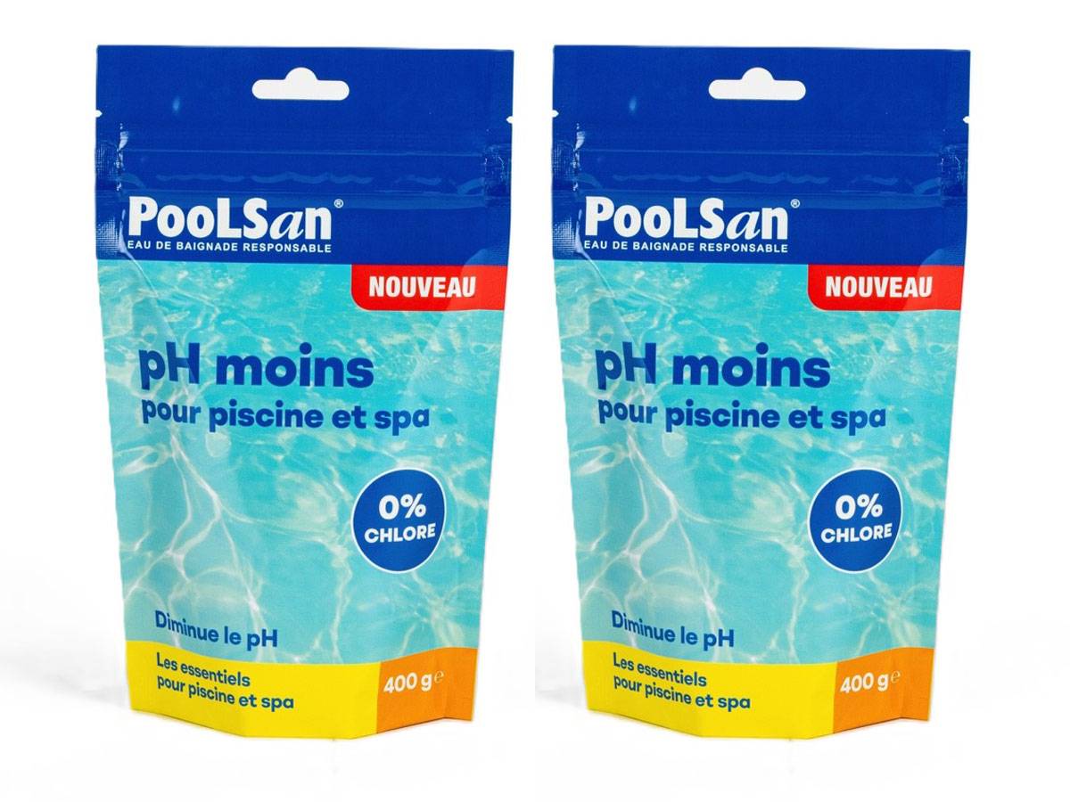 Poolsan - BSI - Pack Poolsan - pH Moins - Poudre - Pour Diminuer Et Stabiliser Le pH de l'Eau - Idéal Pour Piscine Et Spa - 800g - Image 1