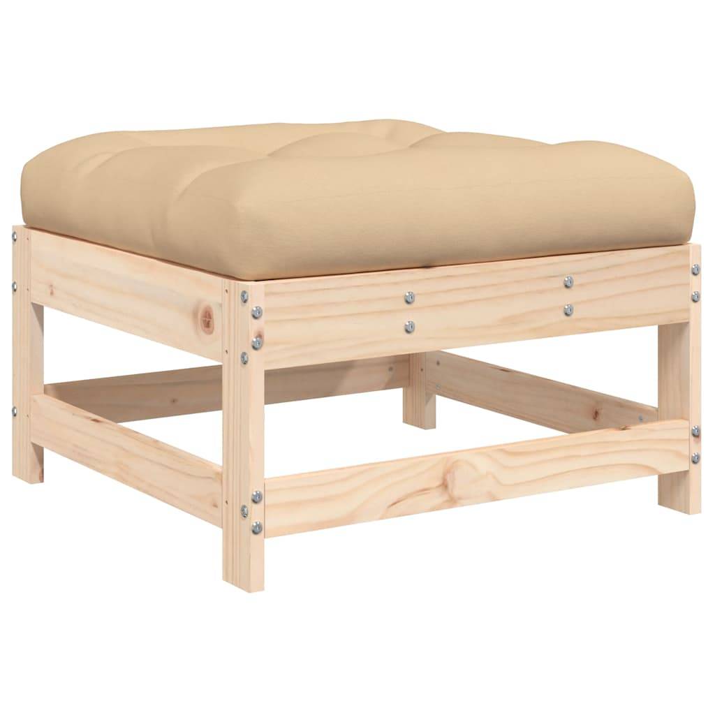 Vidaxl - Repose-pieds de jardin avec coussins lot de 2 bois pin massif vidaXL 825583 - Image 7