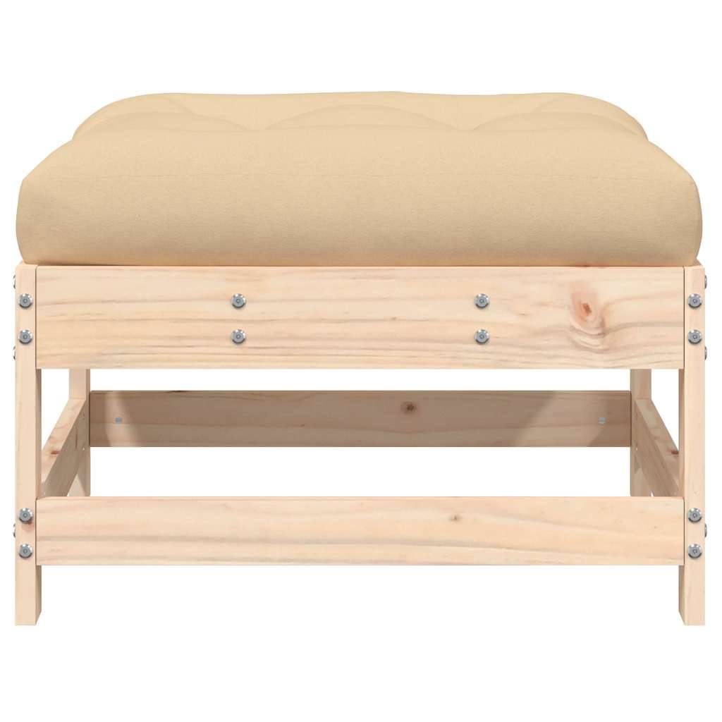 Vidaxl - Repose-pieds de jardin avec coussins lot de 2 bois pin massif vidaXL 825583 - Image 6