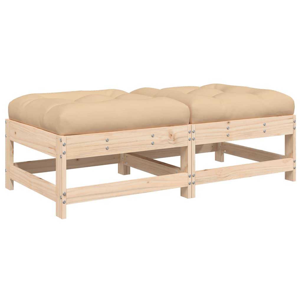 Vidaxl - Repose-pieds de jardin avec coussins lot de 2 bois pin massif vidaXL 825583 - Image 2