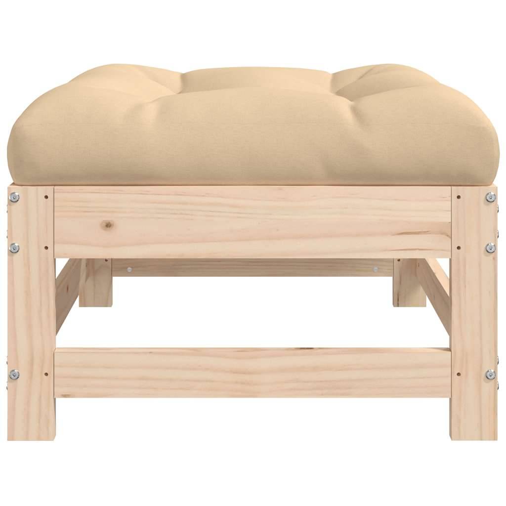 Vidaxl - Repose-pieds de jardin avec coussins lot de 2 bois pin massif vidaXL 825583 - Image 8