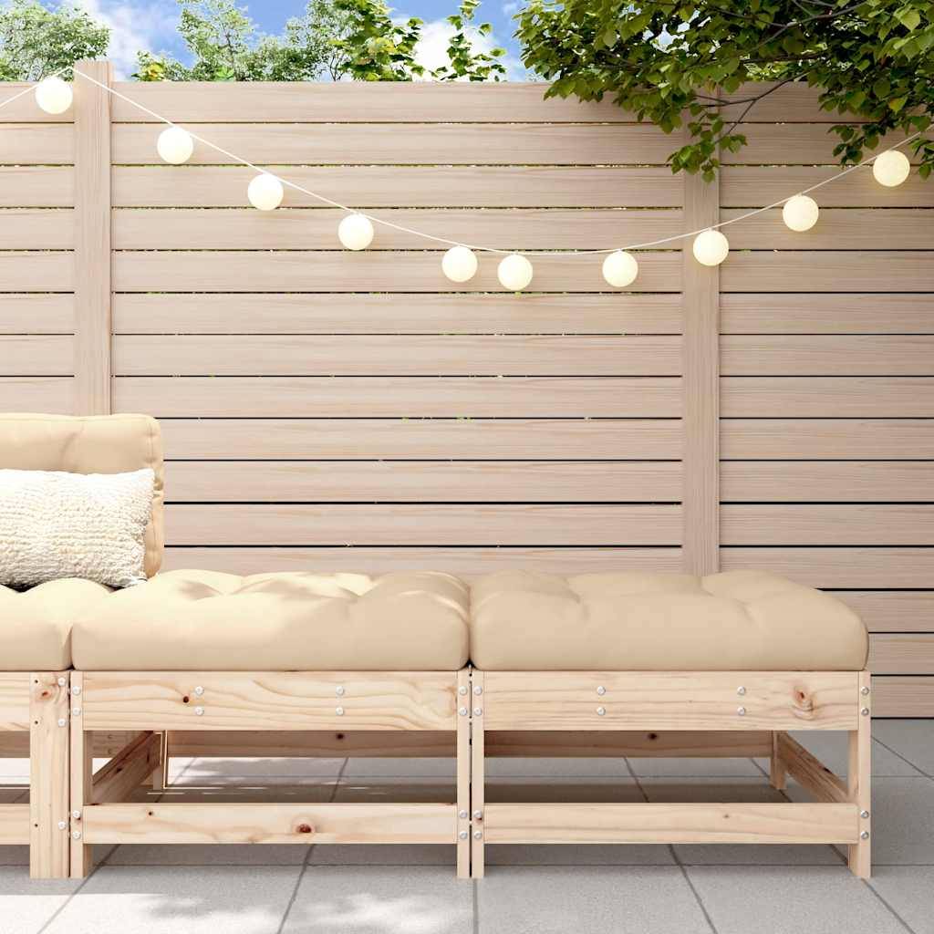 Vidaxl - Repose-pieds de jardin avec coussins lot de 2 bois pin massif vidaXL 825583 - Image 1