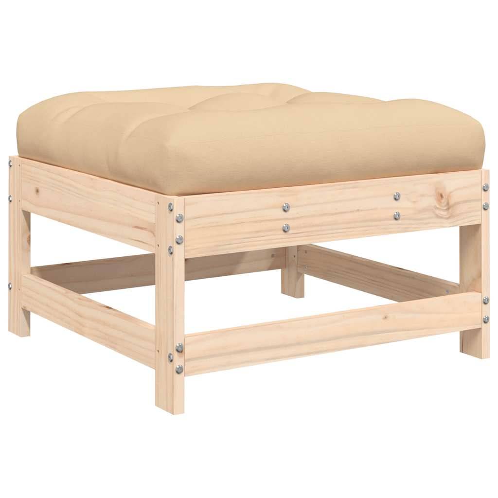 Vidaxl - Repose-pieds de jardin avec coussins lot de 2 bois pin massif vidaXL 825583 - Image 5