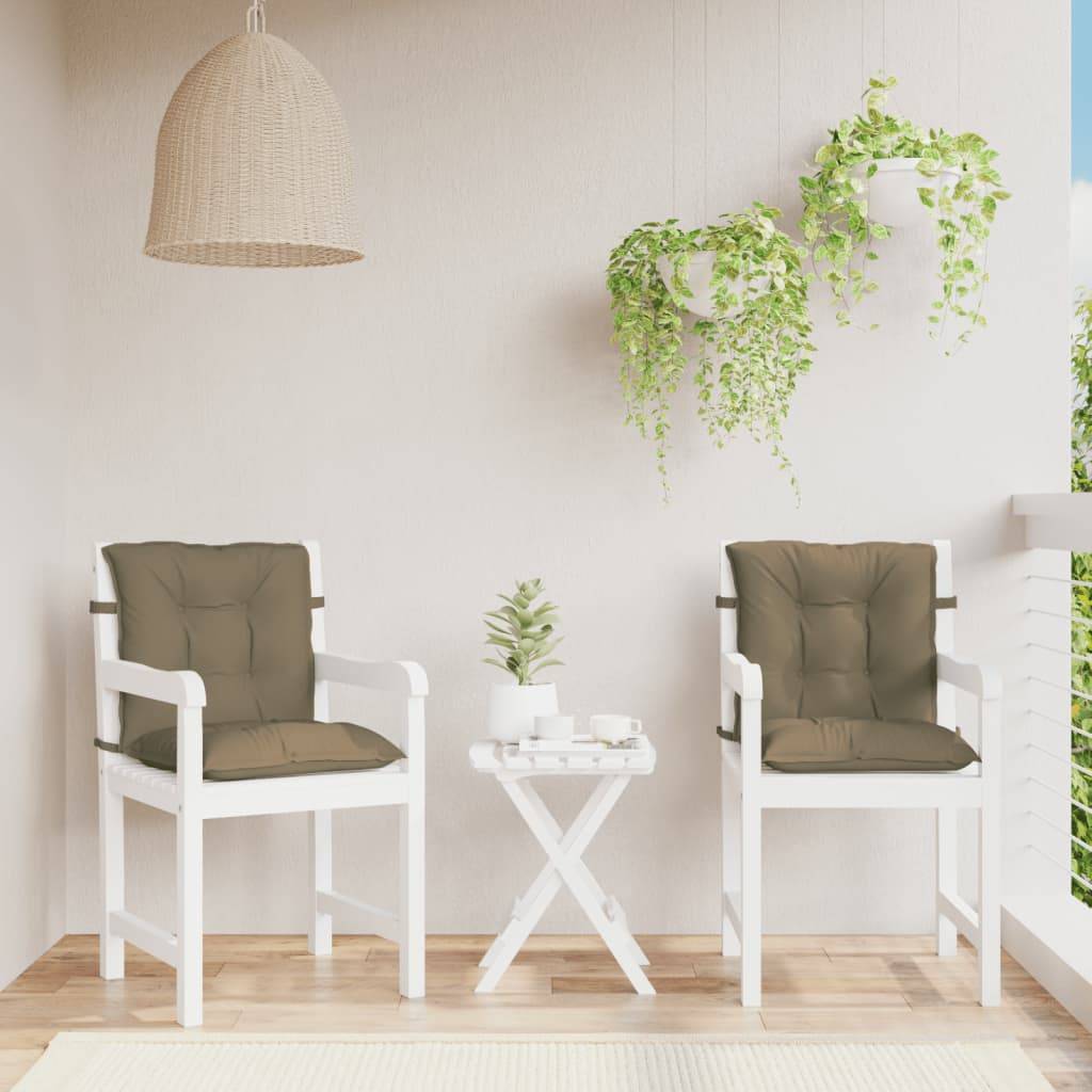 PANGIVO - Coussins de chaise dossier bas polyester taupe mélangé 100 x 50 x 7 cm - PANGIVO - Image 3